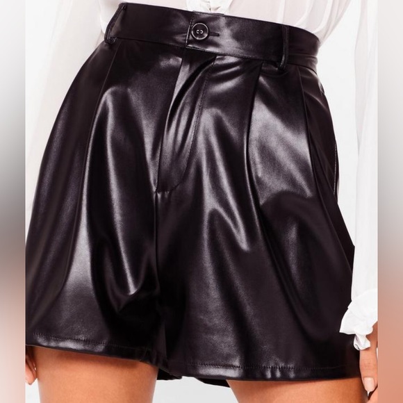 Nasty Gal High Waisted Faux Leather Shorts - Picture 7 of 9
